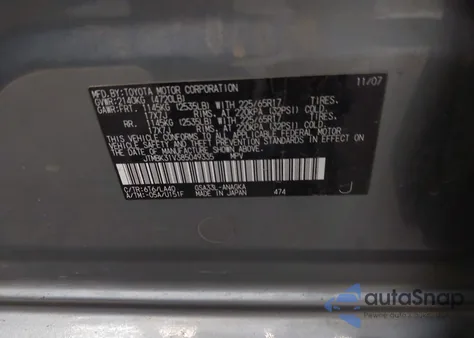 2008 Toyota Rav4 Limited V6 z USA, uszkodzony, nr VIN JTMBK31V385049335